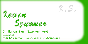 kevin szummer business card